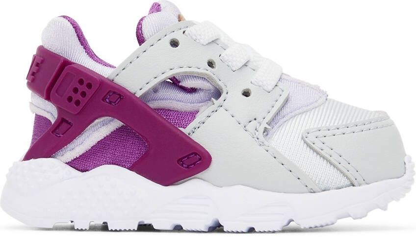 Nike Baby Silver  Purple Huarache Run Sneakers - Picture 4