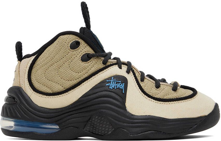 Nike Black  Beige Stüssy Edition Air Penny II Sneakers - Picture 3