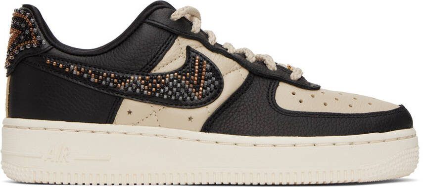 Nike Black  Beige Premium Goods Edition Air Force 1 'The Sophia' Sneakers - Picture 7