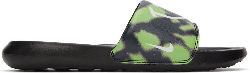 Nike Black  Green Victori One Sandals - Picture 4