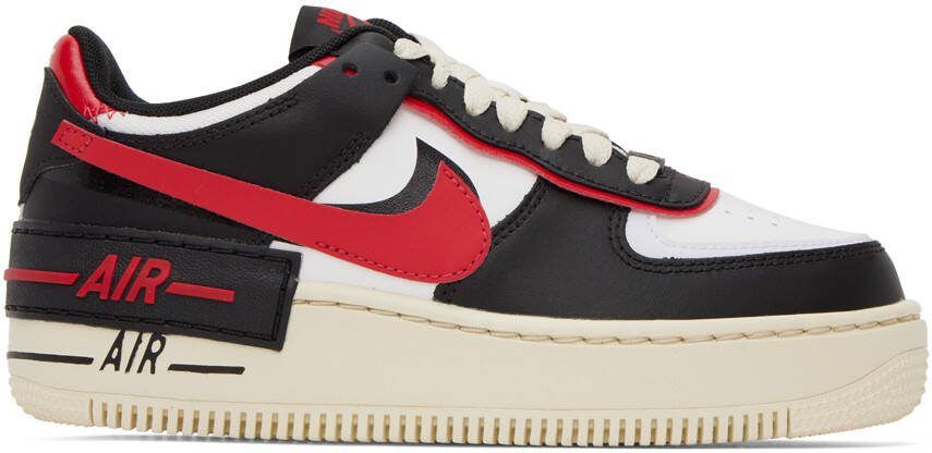 Nike Black  Red Air Force 1 Shadow Sneakers - Picture 5
