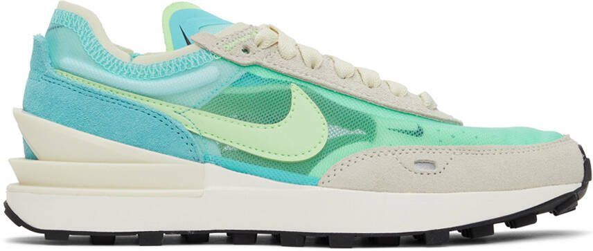 Nike Blue  Green Waffle One Sneakers - Picture 5