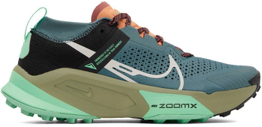 Nike Blue  Green ZoomX Zegama Sneakers - Picture 6