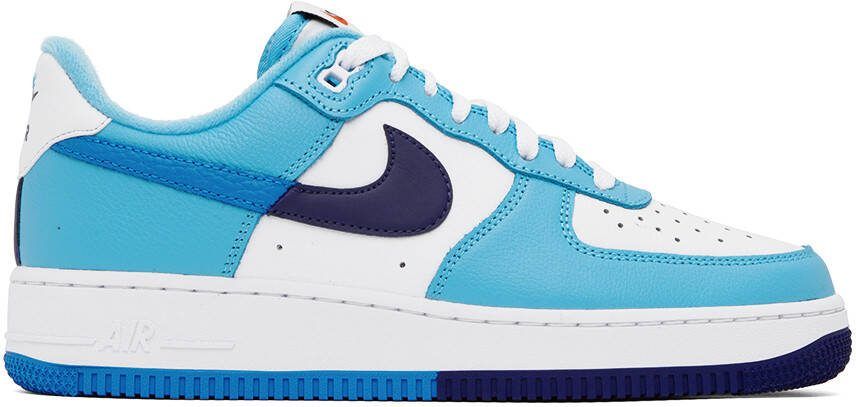 Nike Blue  White Air Force 1 '07 LV8 Sneakers - Picture 5