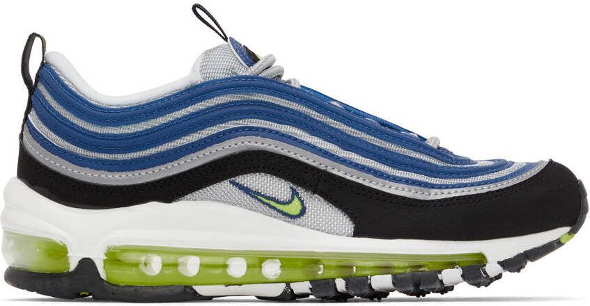 Nike Blue  Yellow Air Max 97 Sneakers - Picture 4
