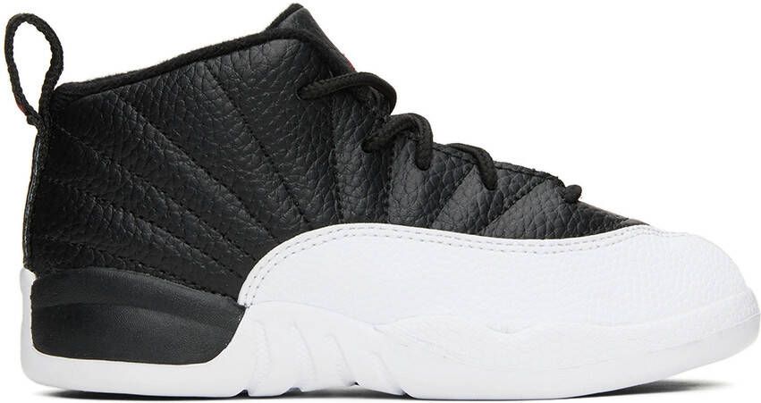 Nike Jordan Baby Black  White Jordan 12 Retro Sneakers - Picture 4
