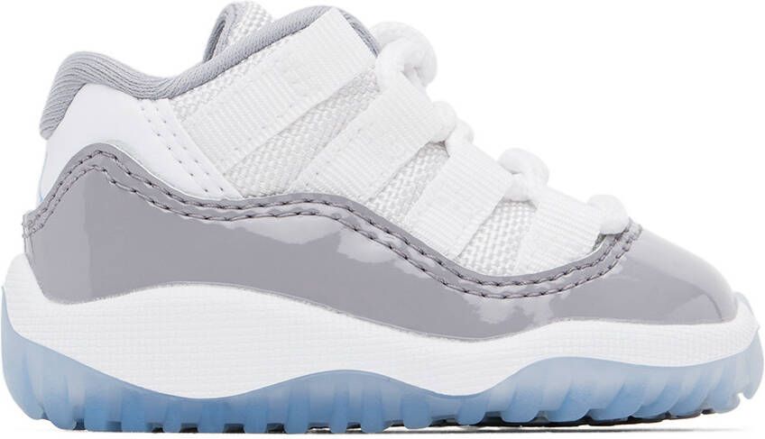 Nike Jordan Baby White  Gray Air Jordan 11 Retro Sneakers - Picture 4