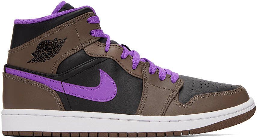 Nike Jordan Brown  Black Air Jordan 1 Mid Sneakers - Picture 5