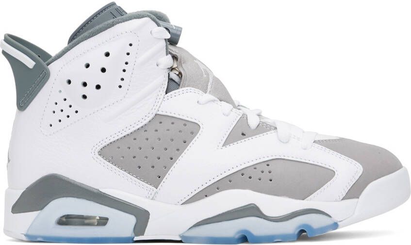Nike Jordan Gray  White Air Jordan 6 Retro Sneakers - Picture 5
