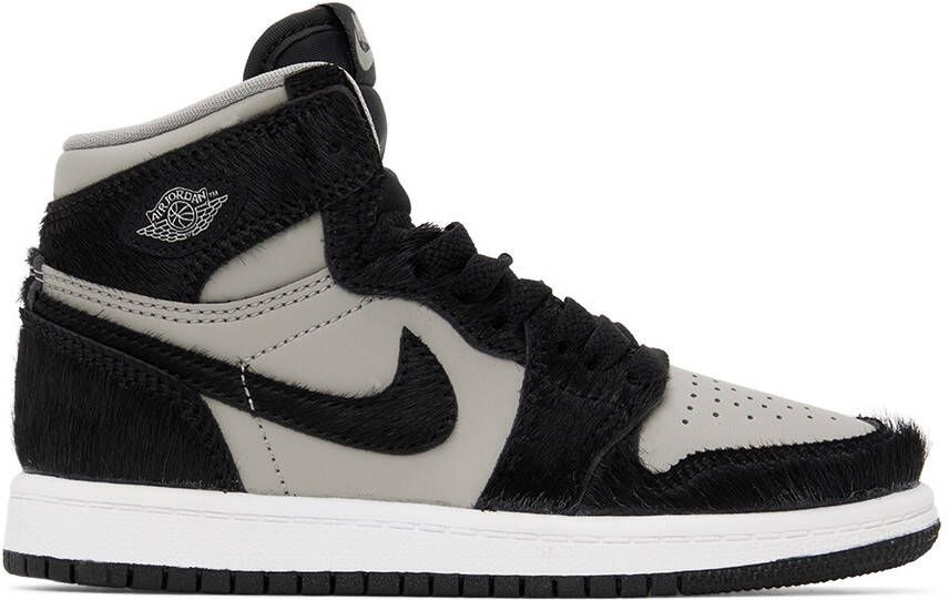 Nike Jordan Kids Black  Gray Jordan 1 Retro High Little Kids Sneakers
