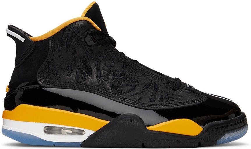 Nike Jordan Kids Black  Yellow Air Jordan Dub Zero Big Kids Sneakers - Picture 4