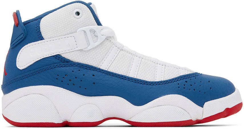 Nike Jordan Kids White  Blue Jordan 6 Rings Little Kids Sneakers - Picture 5
