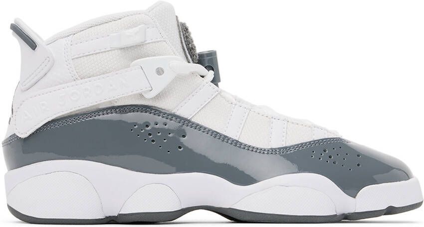 Nike Jordan Kids White  Gray Jordan 6 Rings Big Kids Sneakers - Picture 4