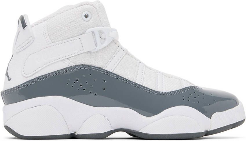 Nike Jordan Kids White  Gray Jordan 6 Rings Little Kids Sneakers