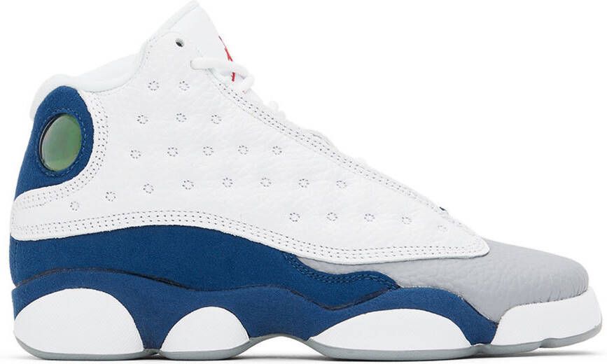 Nike Jordan Kids White  Navy Air Jordan 13 Retro Big Kids Sneakers - Picture 4