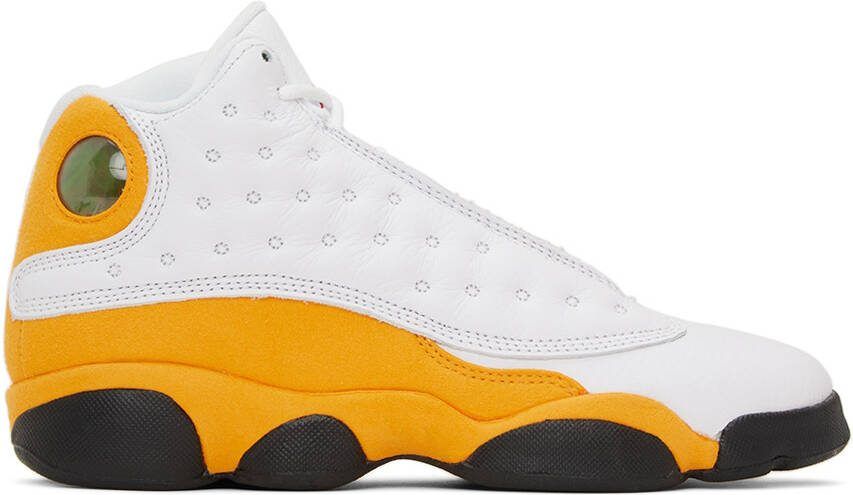 Nike Jordan Kids White  Orange Air Jordan 13 Retro Big Kids Sneakers - Picture 5
