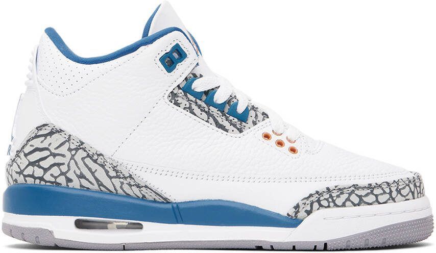 Nike Jordan Kids White Jordan 3 Retro Big Kids Sneakers - Picture 5