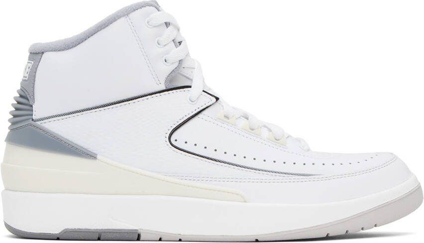 Nike Jordan White  Gray Air Jordan 2 Sneakers - Picture 5