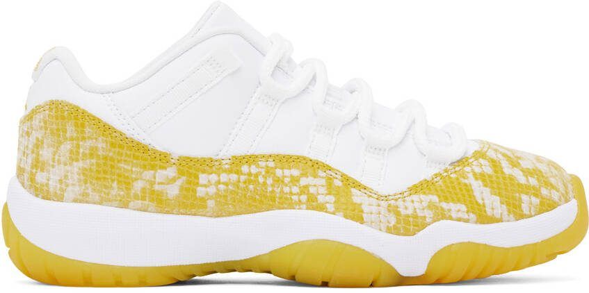 Nike Jordan White  Yellow Air Jordan 11 Retro Low Sneakers - Picture 5
