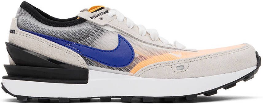 Nike Kids Gray  Orange Waffle One Big Kids Sneakers - Picture 4