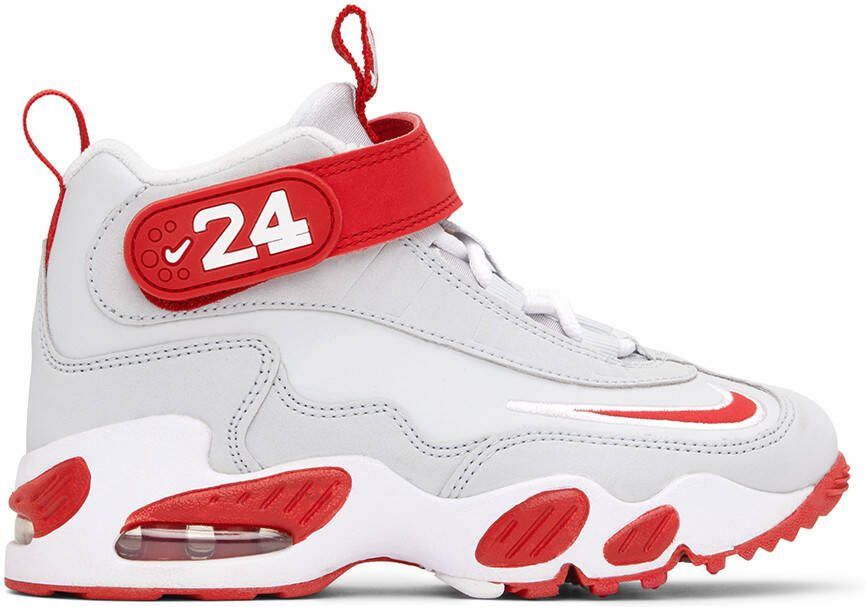 Nike Kids Gray  Red Air Griffey Max 1 Little Kids Sneakers - Picture 4