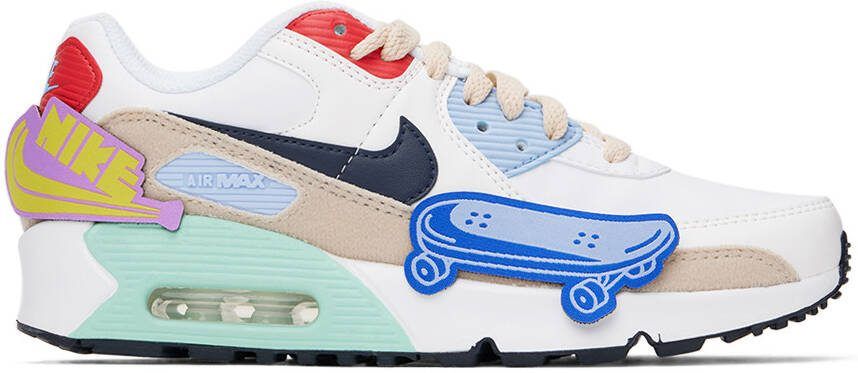 Nike Kids White Air Max 90 LTR SE Big Kids Sneakers - Picture 5