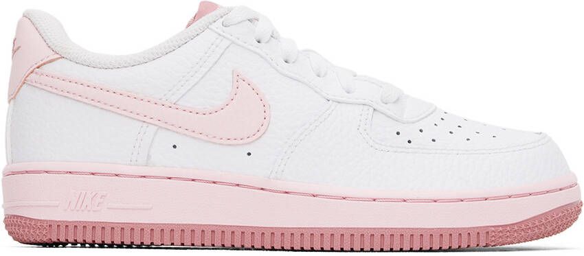 Nike Kids White  Pink Force 1 Little Kids Sneakers - Picture 5
