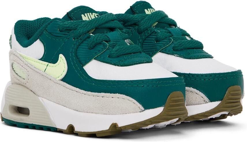Nike Baby Green  White Air Max 90 LTR Sneakers - Picture 2