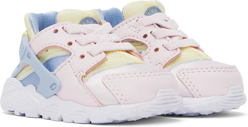 Nike Baby Pink  Blue Huarache Run Sneakers - Picture 3