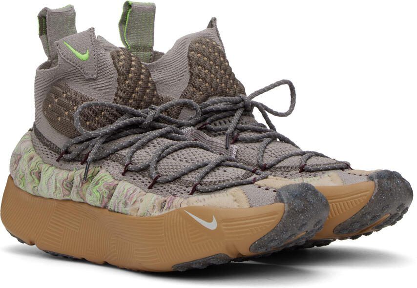 Nike Beige  Gray ISPA Sense Flyknit Sneakers