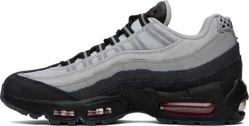 Nike Black  Gray Air Max 95 Premium Sneakers - Picture 3
