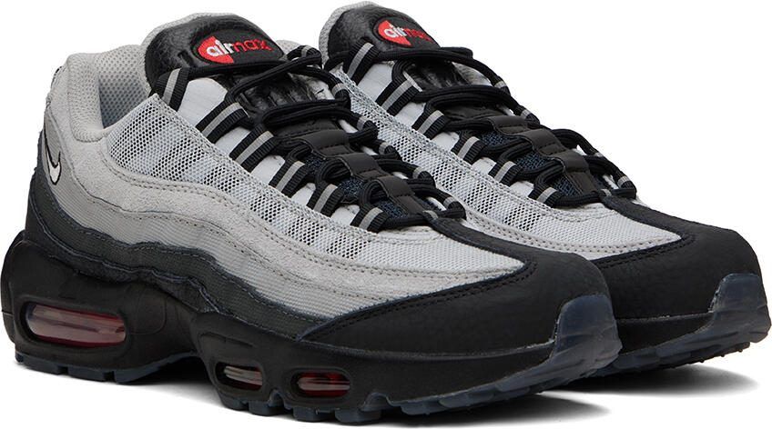Nike Black  Gray Air Max 95 Premium Sneakers - Picture 2