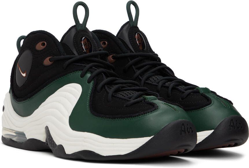 Nike Black  Green Air Penny II Sneakers - Picture 2