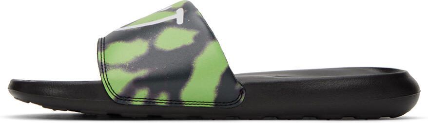 Nike Black  Green Victori One Sandals - Picture 3