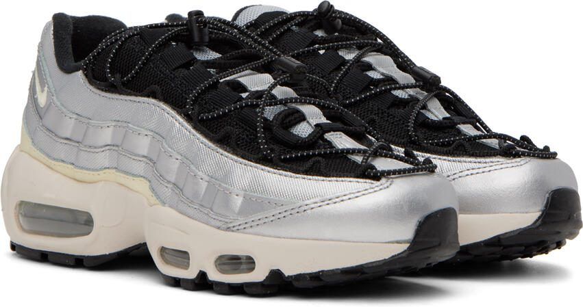 Nike Black  Silver Air Max 95 Sneakers - Picture 2