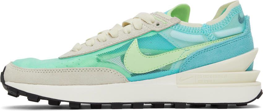 Nike Blue  Green Waffle One Sneakers - Picture 4