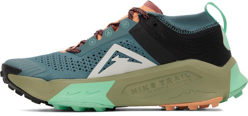 Nike Blue  Green ZoomX Zegama Sneakers - Picture 3