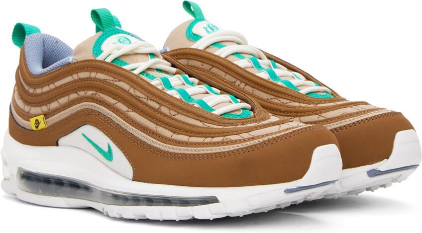 Nike Brown  Green Air Max 97 SE Sneakers - Picture 2