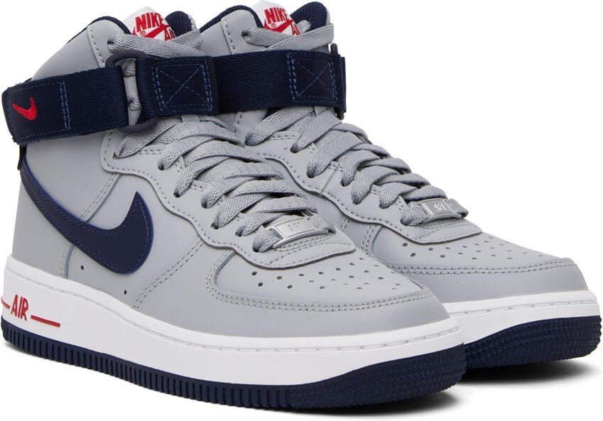 Nike Gray  Navy Air Force 1 High Sneakers - Picture 2