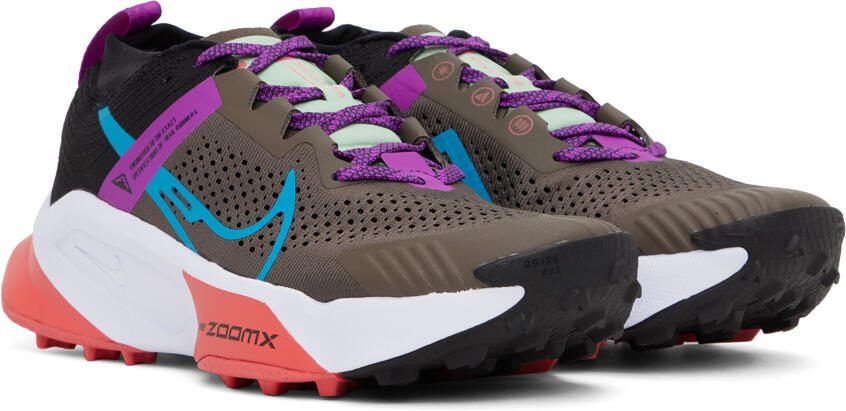 Nike Gray  Purple ZoomX Zegama Sneakers - Picture 2