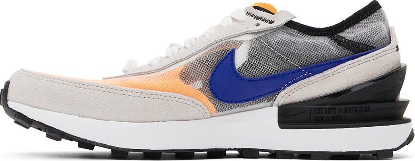 Nike Kids Gray  Orange Waffle One Big Kids Sneakers - Picture 3