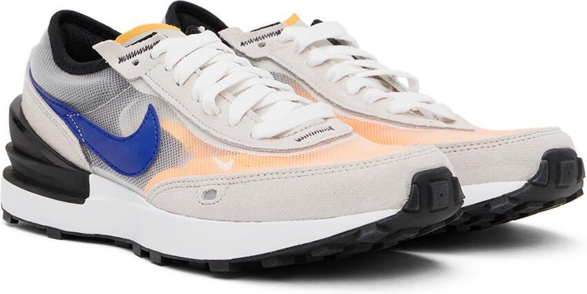 Nike Kids Gray  Orange Waffle One Big Kids Sneakers - Picture 2