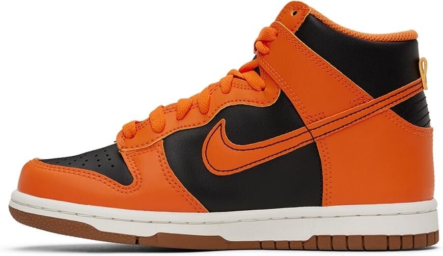 Nike Kids Orange  Black Dunk High Big Kids Sneakers - Picture 3