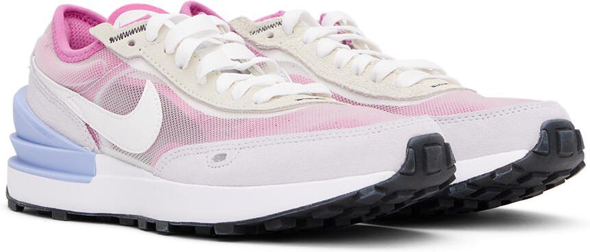 Nike Kids Pink  Gray Waffle One Big Kids Sneakers - Picture 2