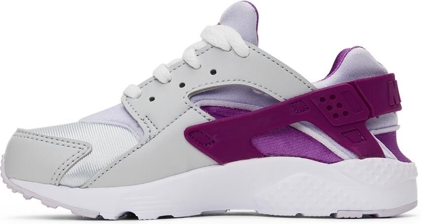 Nike Kids Purple  Silver Huarache Run Little Kids Sneakers - Picture 3
