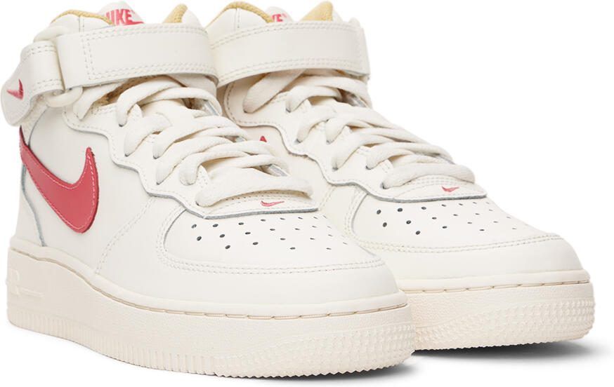 Nike Kids White Air Force 1 Mid Big Kids Sneakers - Picture 2