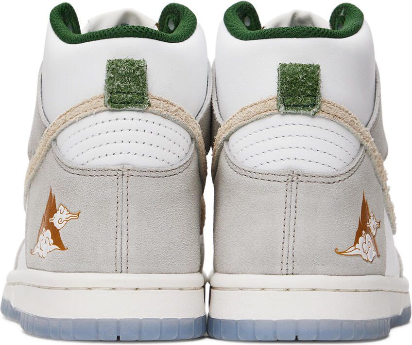 Nike Kids White  Gray Dunk High Big Kids Sneakers