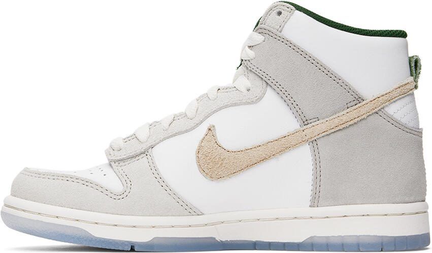 Nike Kids White  Gray Dunk High Big Kids Sneakers - Picture 3