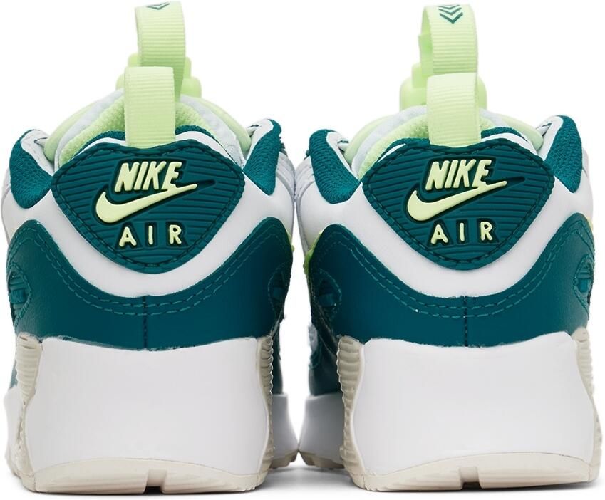 Nike Kids White  Green Air Max 90 Toggle Little Kids Sneakers
