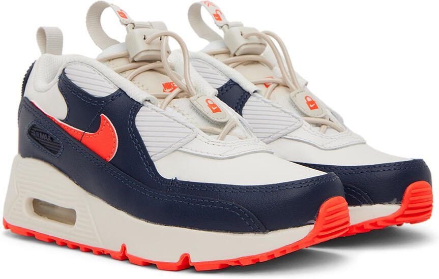 Nike Kids White  Navy Air Mac 90 Toggle Low-Top Little Kids Sneakers - Picture 2